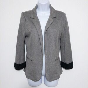 Skies‎ Are Blue Business Career Blazer Womens S Gray Casual Contrast Cuff